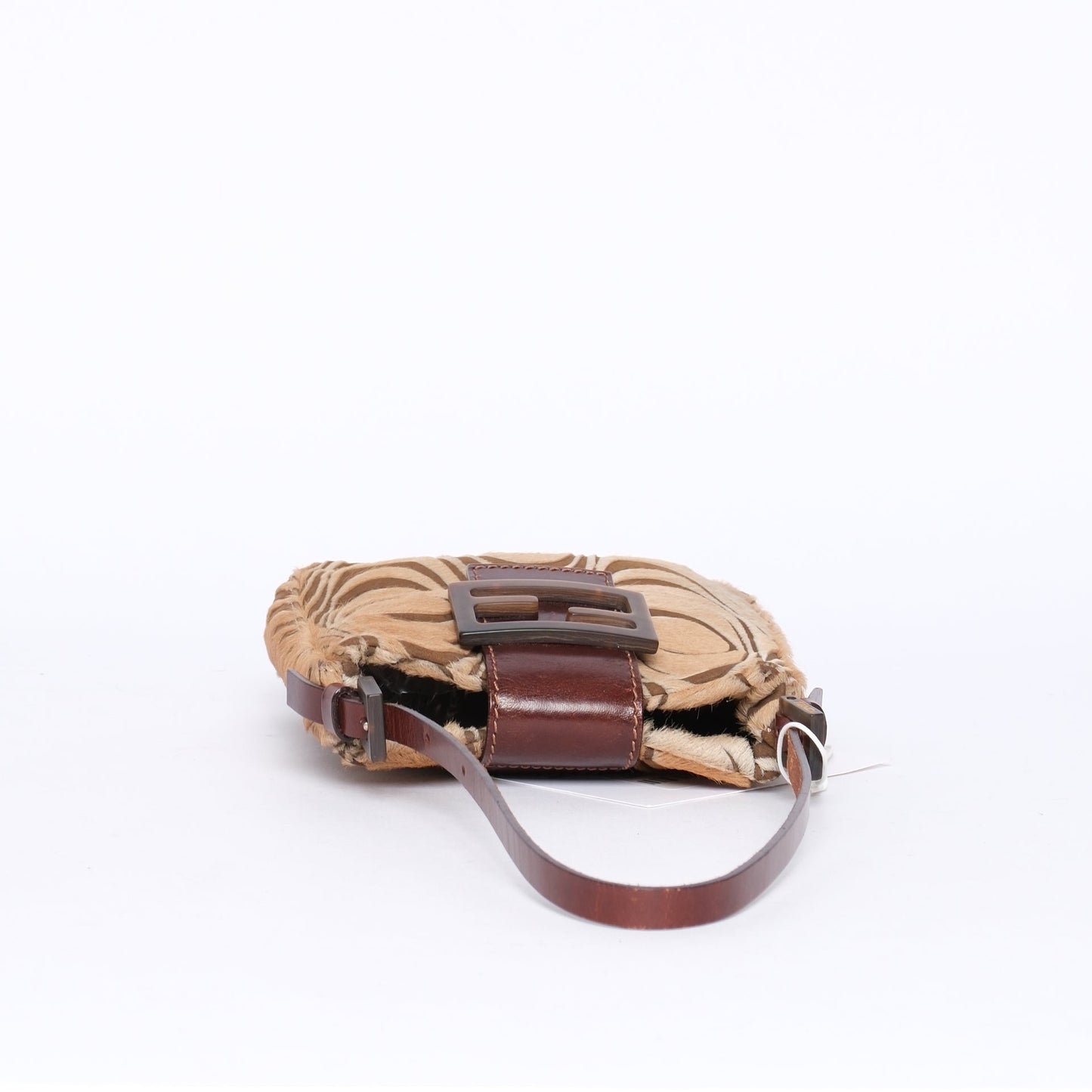 Fendi Brown Ponyhair Pyschedelic Wave Shoulder Bag