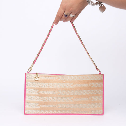 Chanel Beige & Purple Pony-Hair Pochette