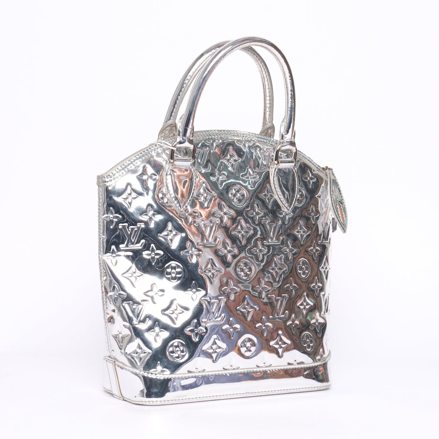 Louis Vuitton Silver Metallic Monogram Miroir Lockit Bag