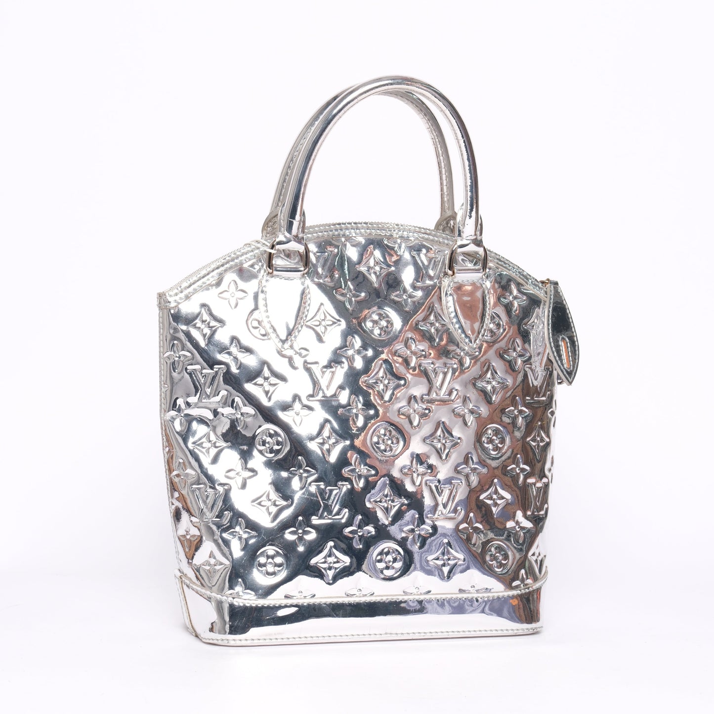 Louis Vuitton Silver Metallic Monogram Miroir Lockit Bag