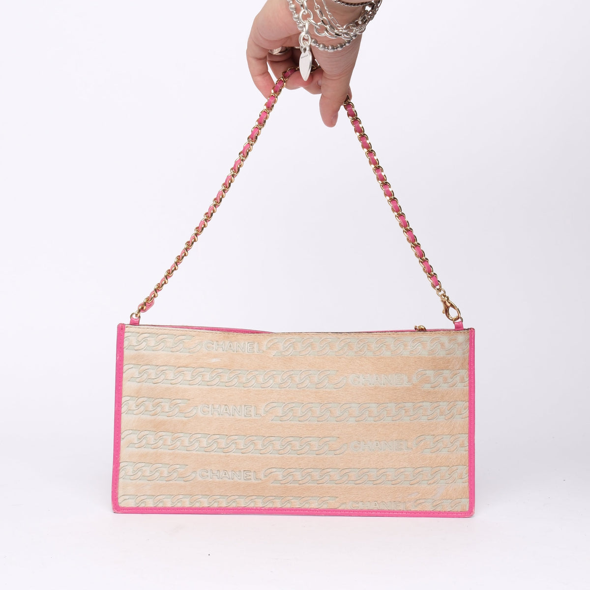 Chanel Beige & Purple Pony-Hair Pochette