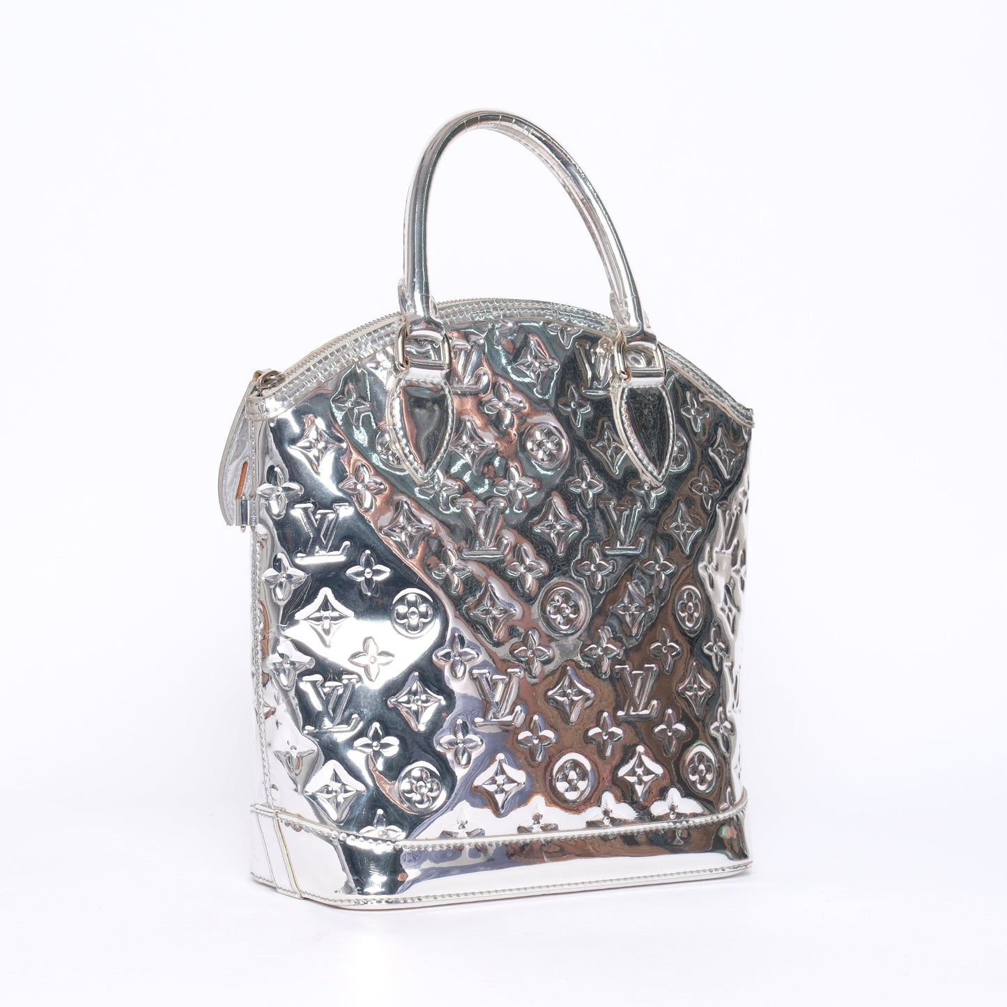 Louis Vuitton Silver Metallic Monogram Miroir Lockit Bag