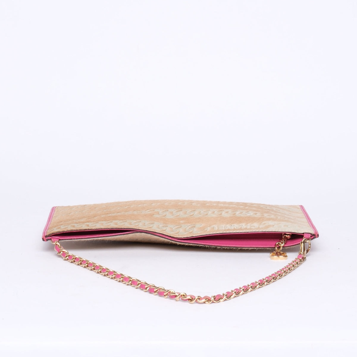 Chanel Beige & Purple Pony-Hair Pochette