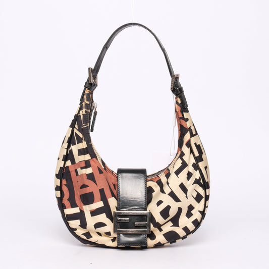 Fendi Scrabble Nylon Croissant Shoulder bag
