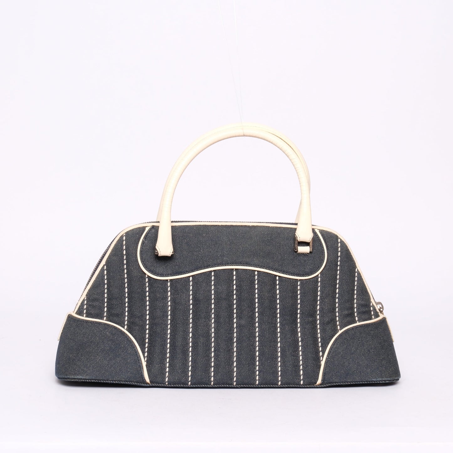 Christian Dior Navy Denim & Leather Cadillac Handbag