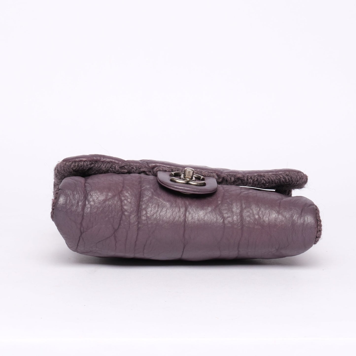 Chanel 2013 Purple Lambskin & Wool Knit Paris-Edinburgh Flap