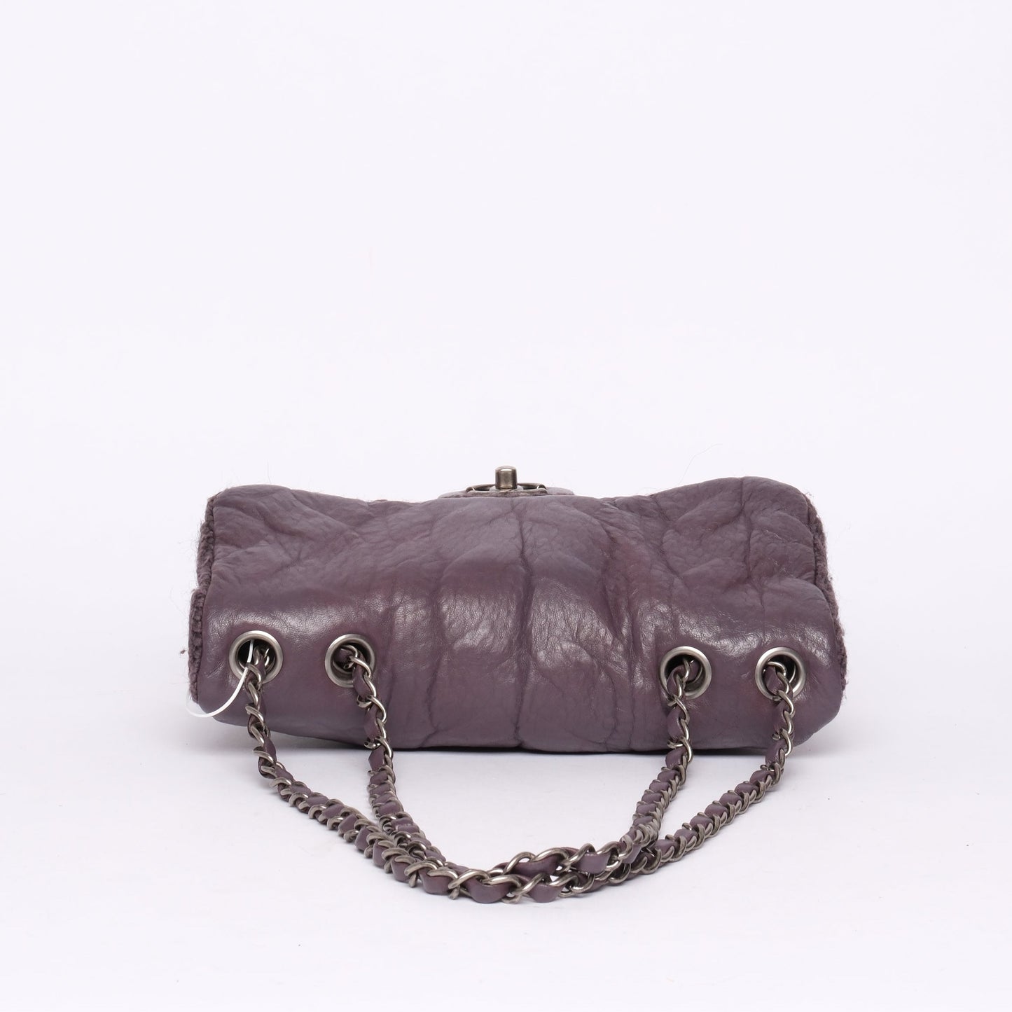Chanel 2013 Purple Lambskin & Wool Knit Paris-Edinburgh Flap
