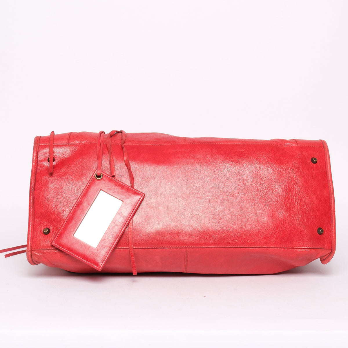 Balenciaga Red Leather Work Tote Bag w/ Bronze Hardware