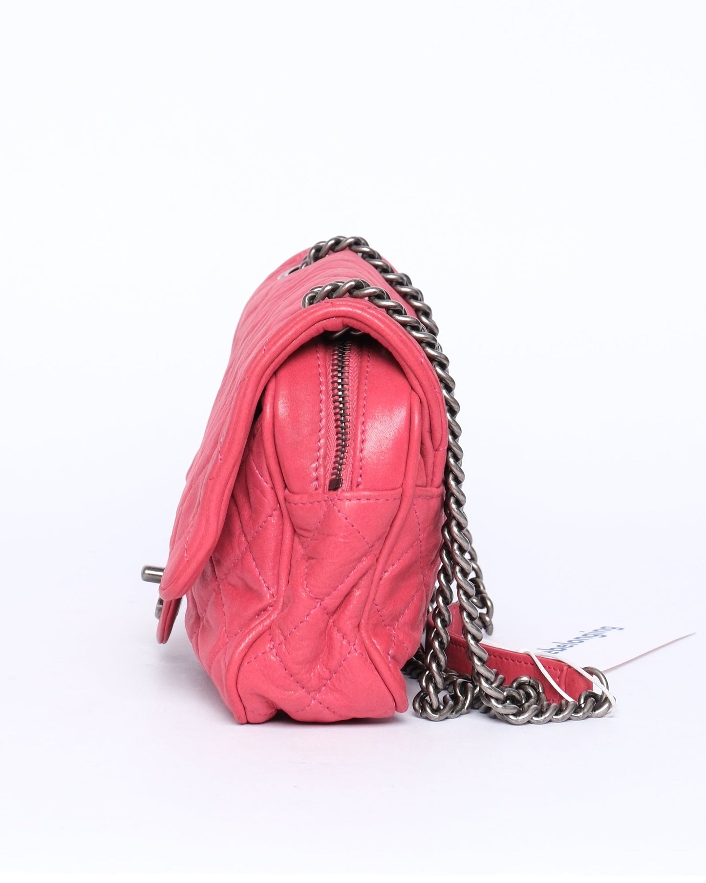 Chanel Fuschia Pink Iridescent Calfskin Leather Shiva Flap Bag