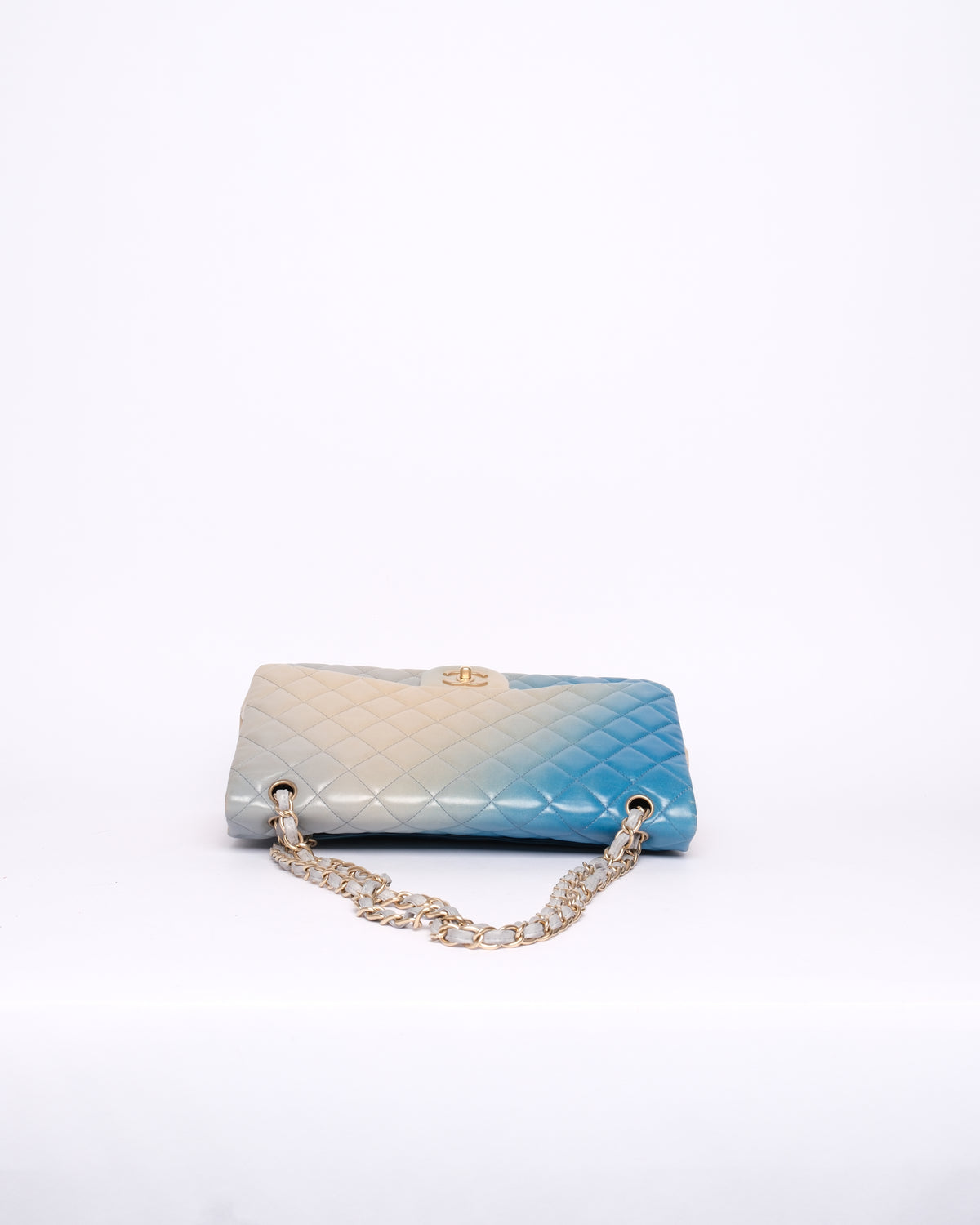 Chanel Blue Ombre Lambskin Leather Quilted Maxi Flap
