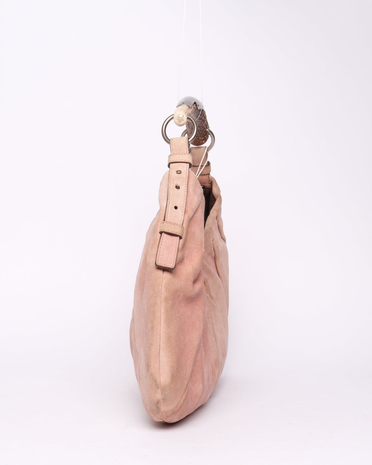 Yves Saint Laurent Pink Suede Mombassa Shoulder Bag