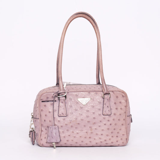 Prada Lilac Ostrich Leather Shoulder Bag