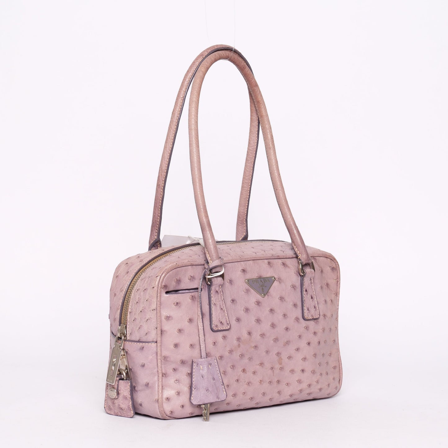 Prada Lilac Ostrich Leather Shoulder Bag