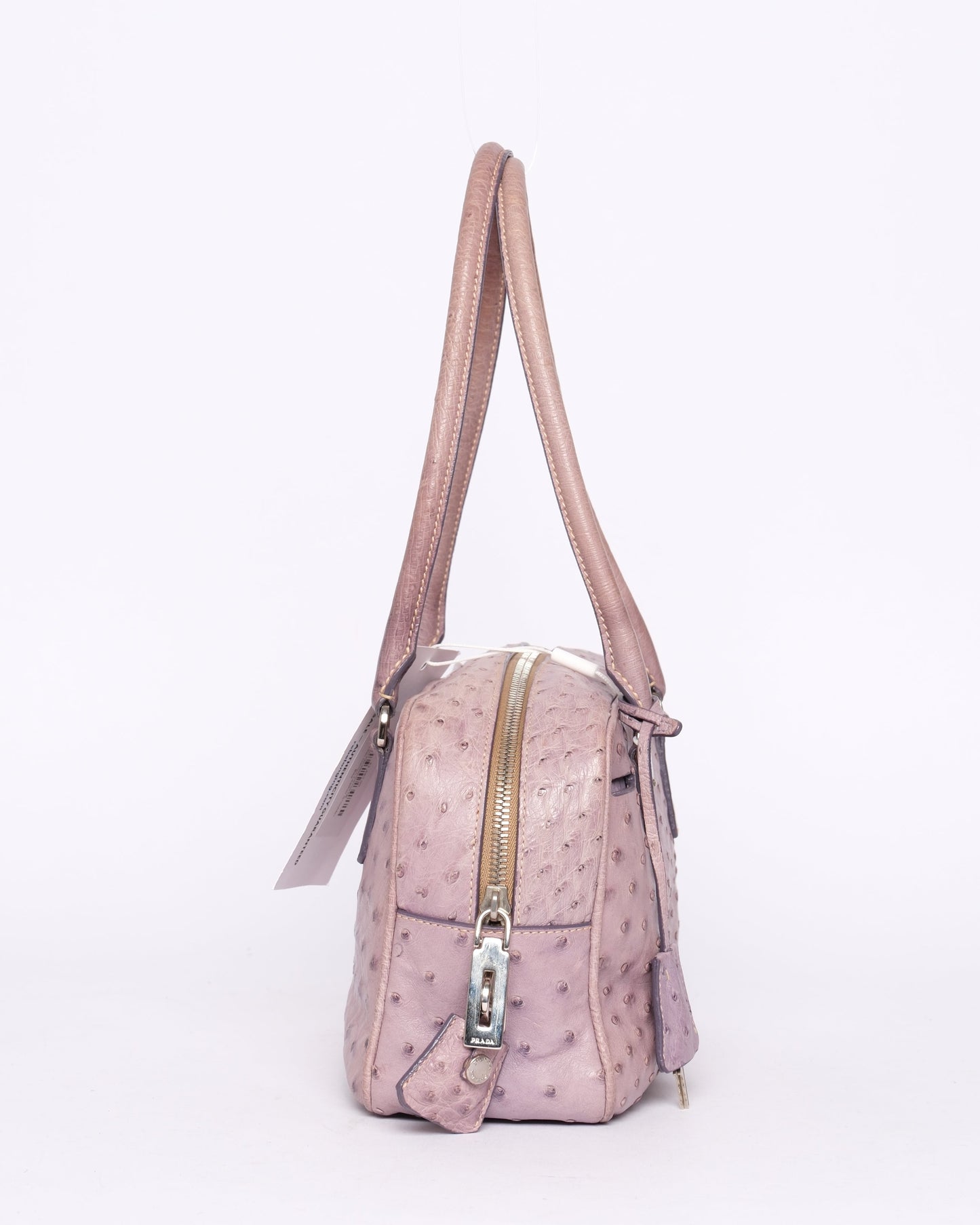 Prada Lilac Ostrich Leather Shoulder Bag