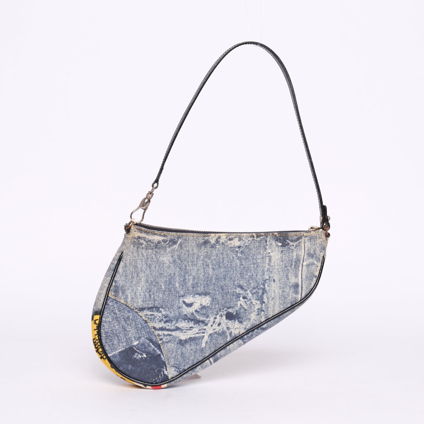 Christian Dior “Diorella” Denim Print Mini Saddle Shoulder Bag