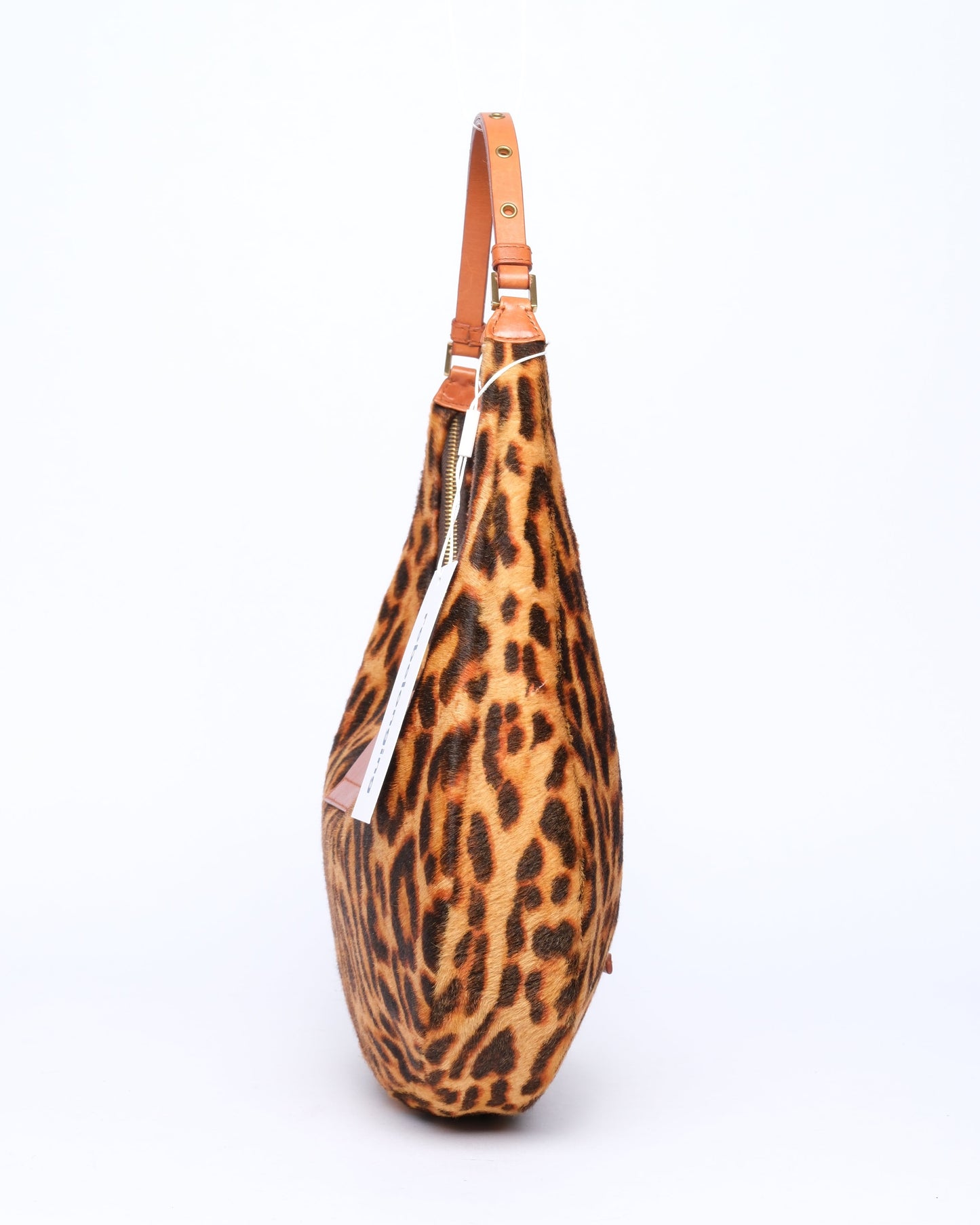 Christian Dior Brown Ponyhair & Leather Croissant Hobo Bag