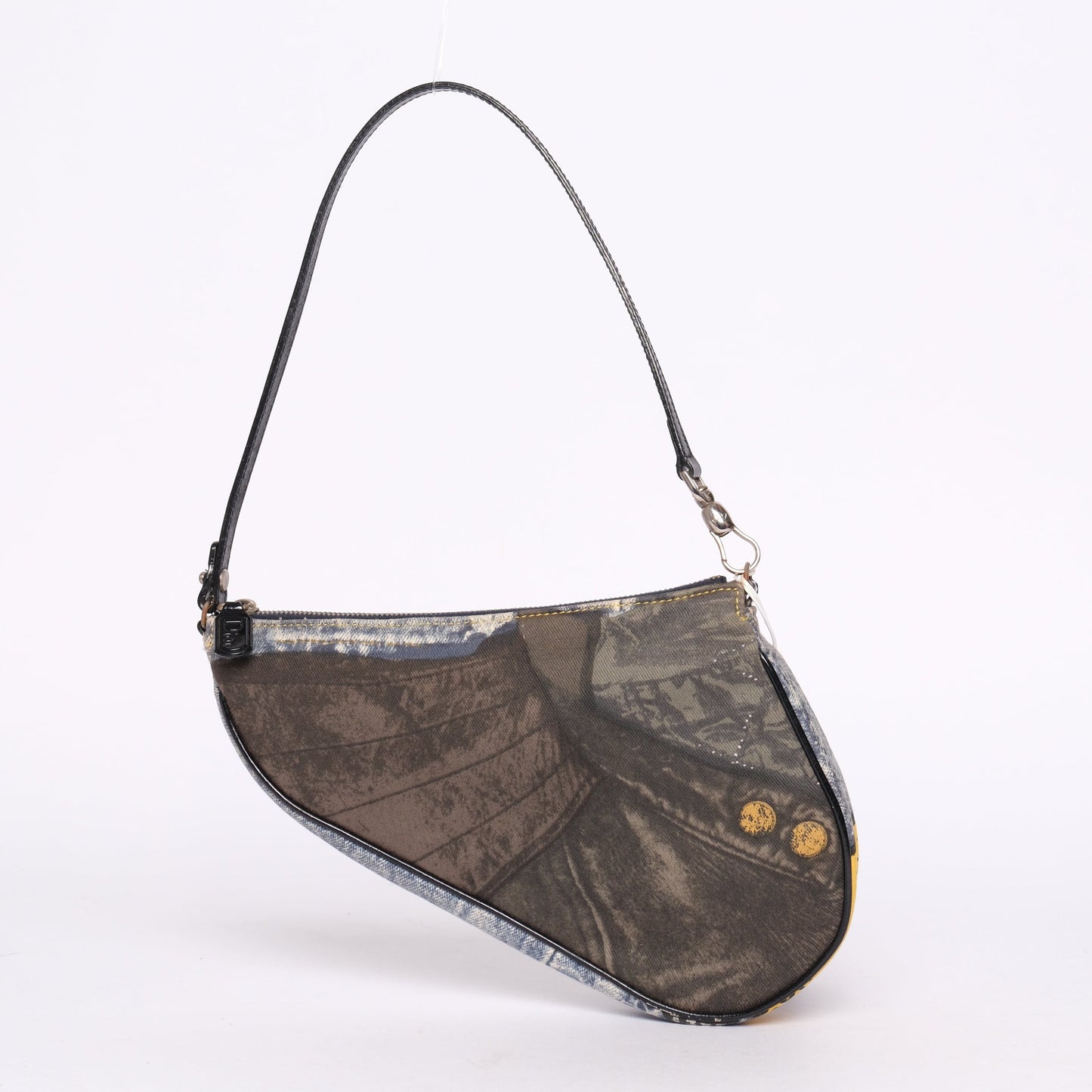 Christian Dior “Diorella” Denim Print Mini Saddle Shoulder Bag