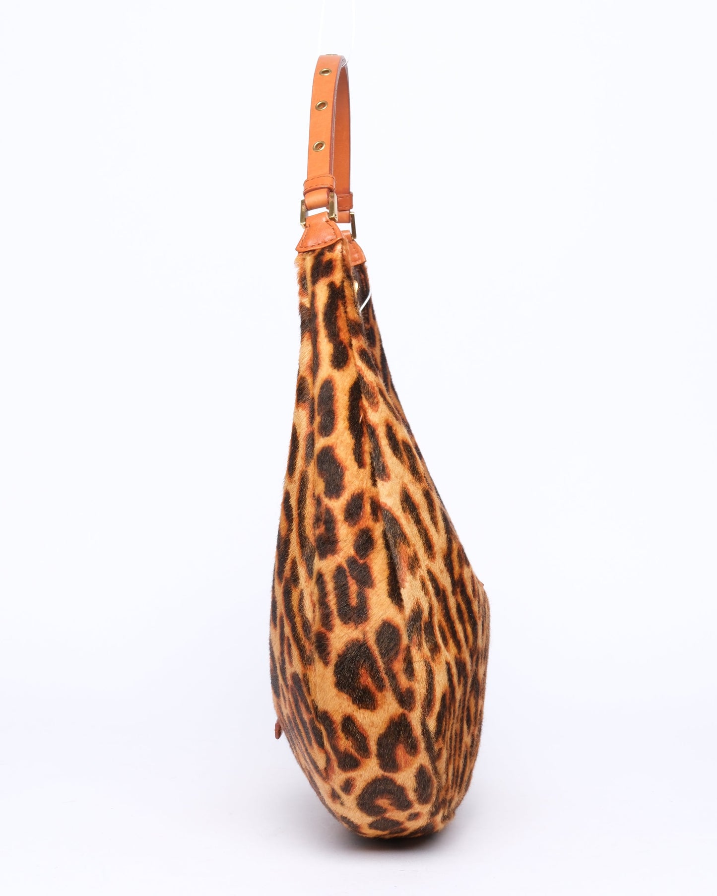 Christian Dior Brown Ponyhair & Leather Croissant Hobo Bag