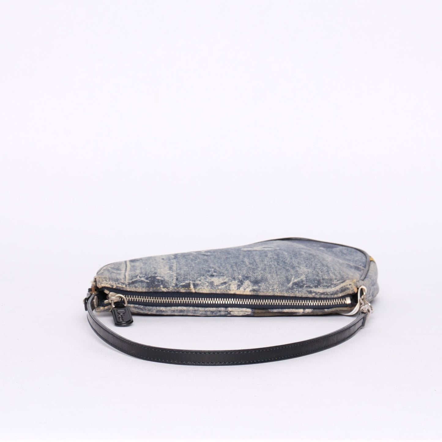 Christian Dior “Diorella” Denim Print Mini Saddle Shoulder Bag