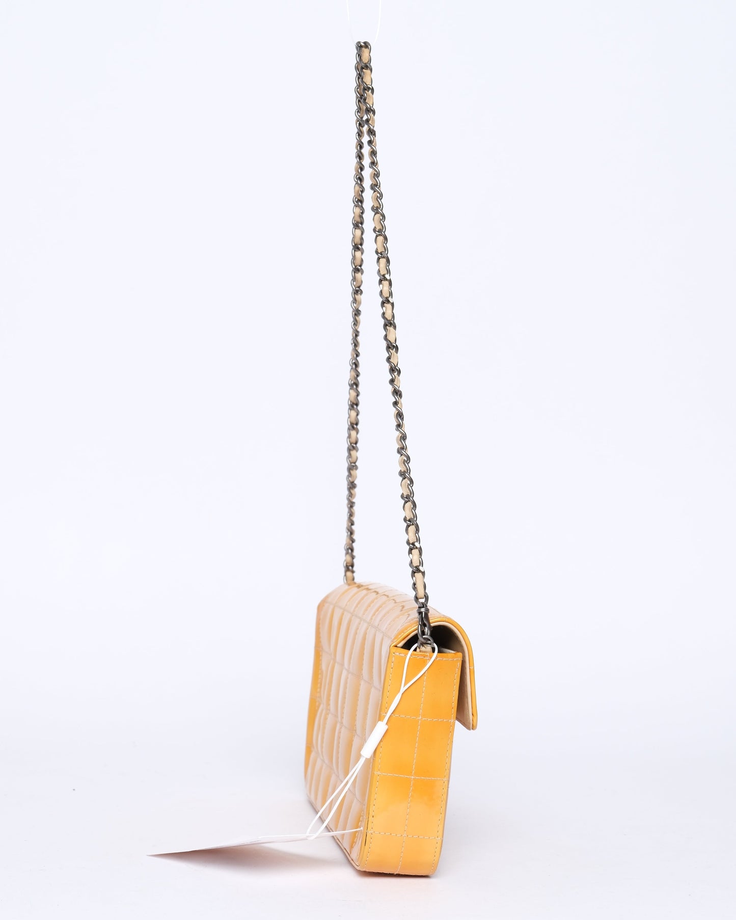 Chanel Yellow E/W Patent Leather Chocolate Bar Flap Bag