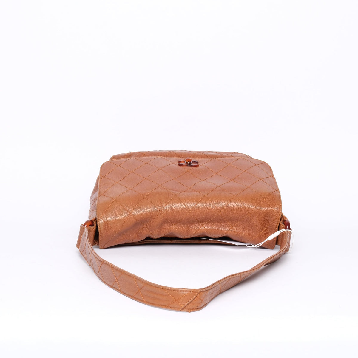 Chanel 1997 Brown Caviar Leather Quilted Flap w/ Tortoise HW