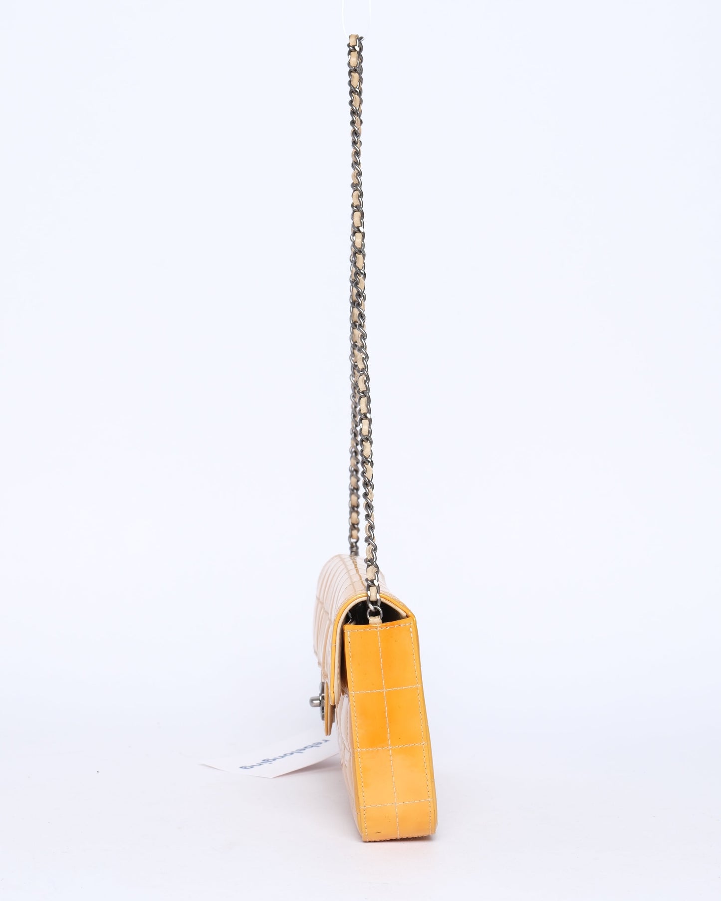 Chanel Yellow E/W Patent Leather Chocolate Bar Flap Bag