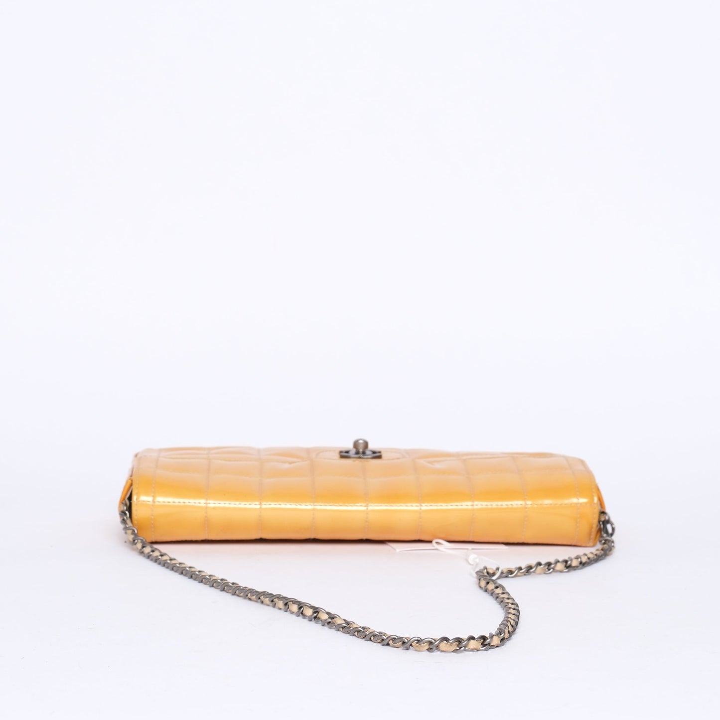 Chanel Yellow E/W Patent Leather Chocolate Bar Flap Bag