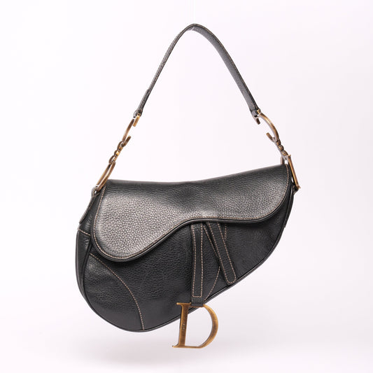 Christian Dior 2002 Black Leather Saddle