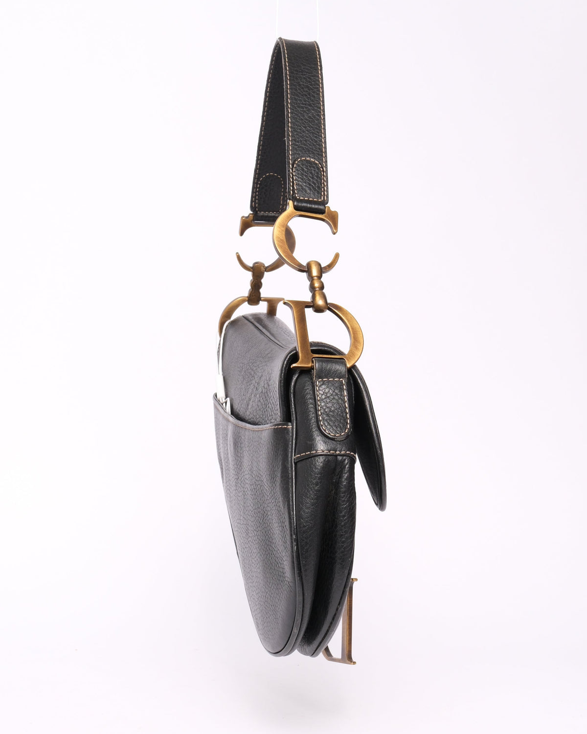 Christian Dior 2002 Black Leather Saddle