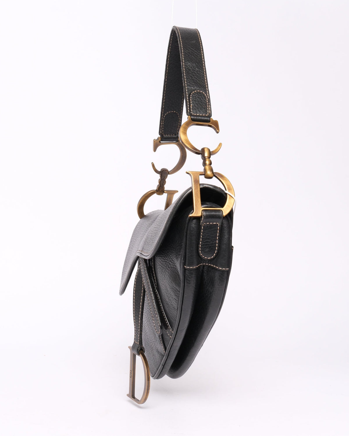 Christian Dior 2002 Black Leather Saddle