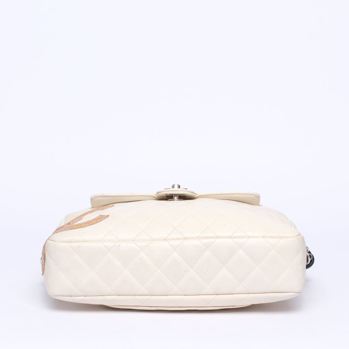 Chanel White Cambon Snakeskin Crossbody Bag