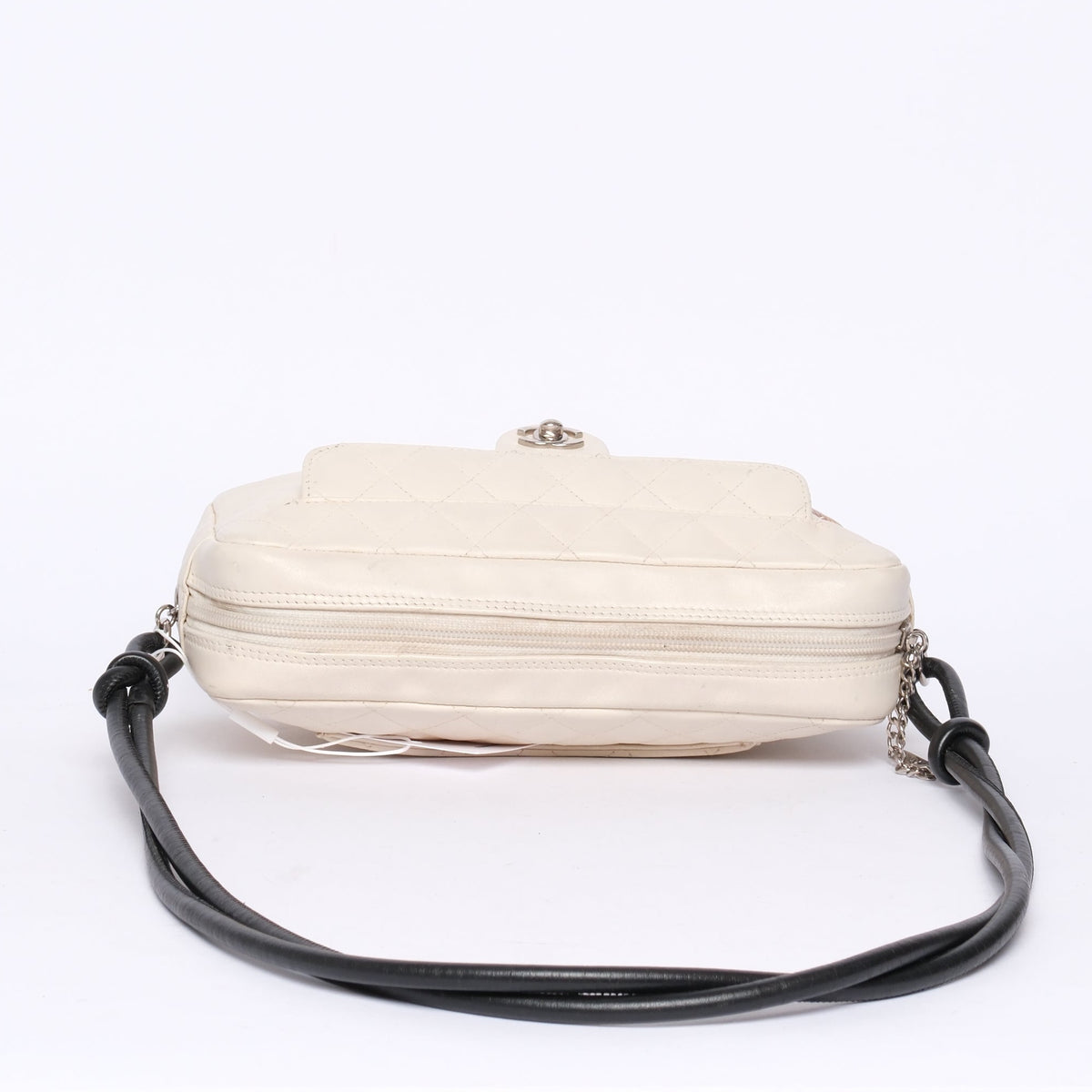 Chanel White Cambon Snakeskin Crossbody Bag