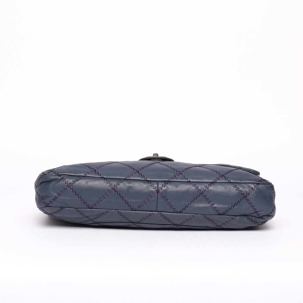 Chanel Navy Blue Lambskin Leather Ultra Stitch Flap
