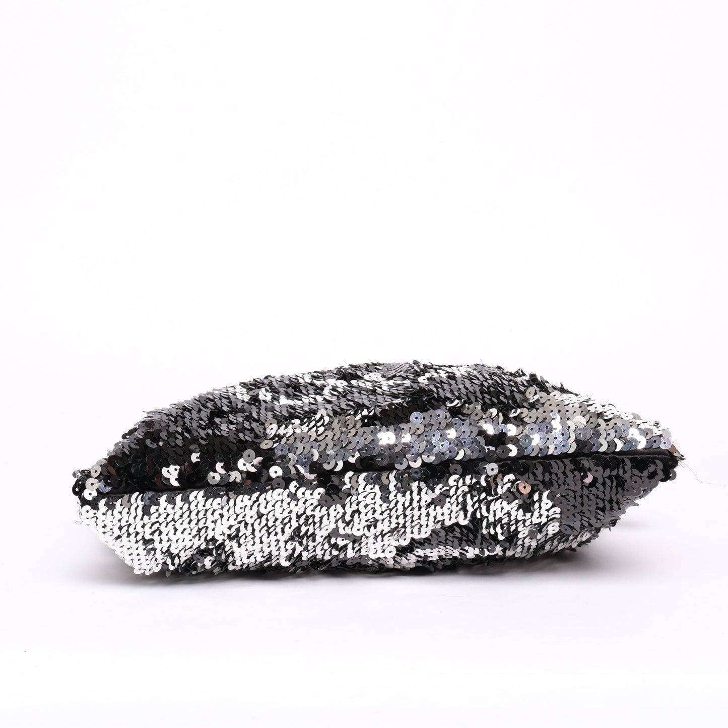 Chanel Black & Silver Sequin Chain Tote Bag