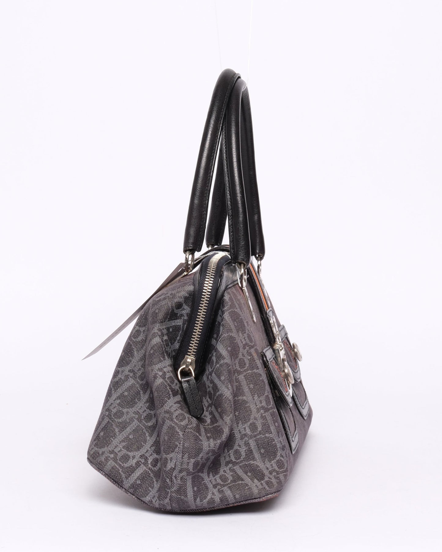 Christian Dior Flight Canvas Top Handle Boston Bag