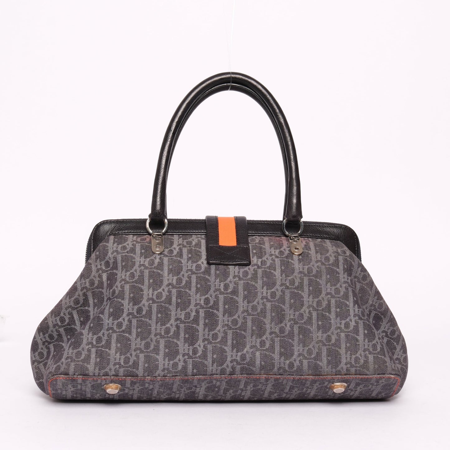 Christian Dior Flight Canvas Top Handle Boston Bag