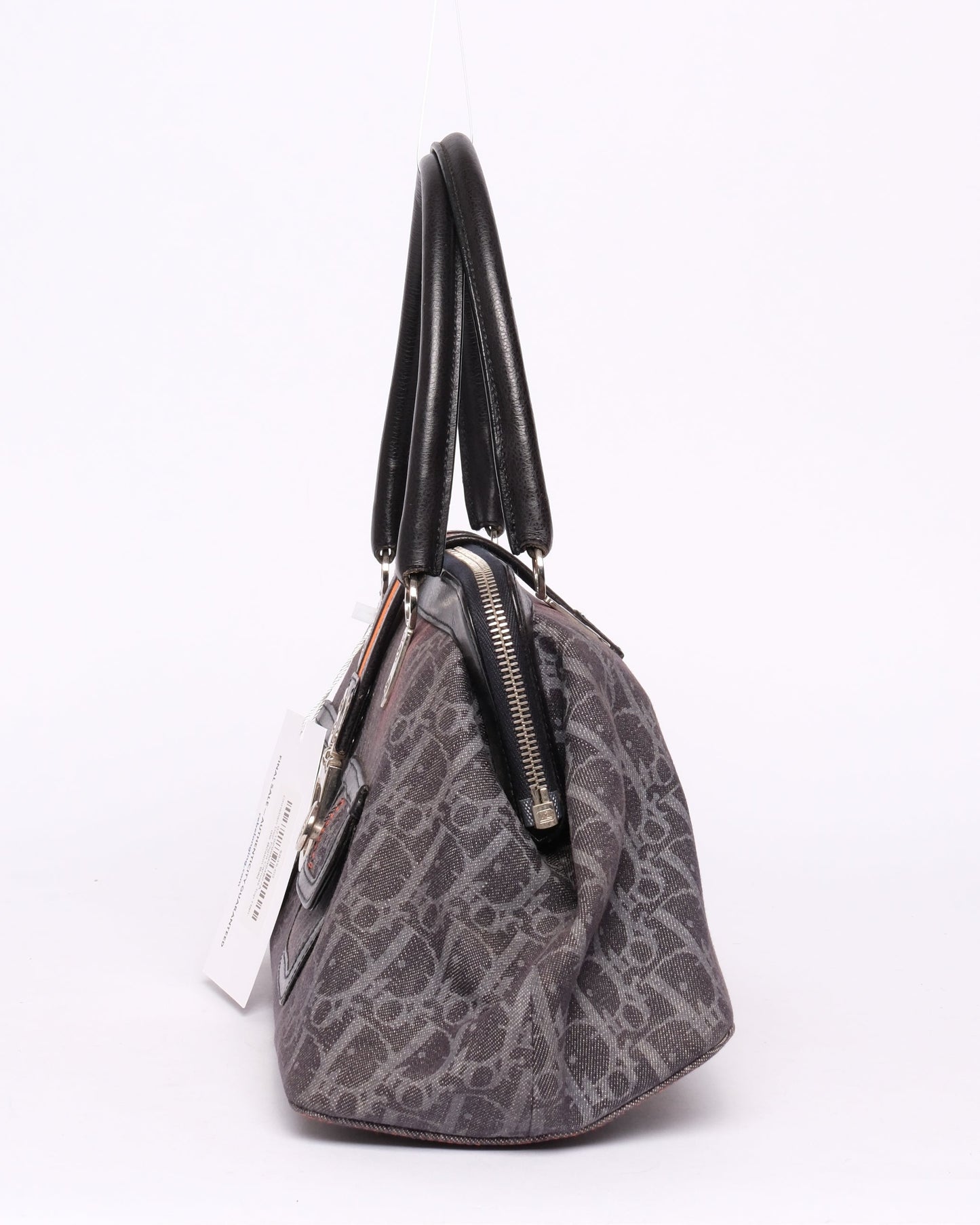 Christian Dior Flight Canvas Top Handle Boston Bag