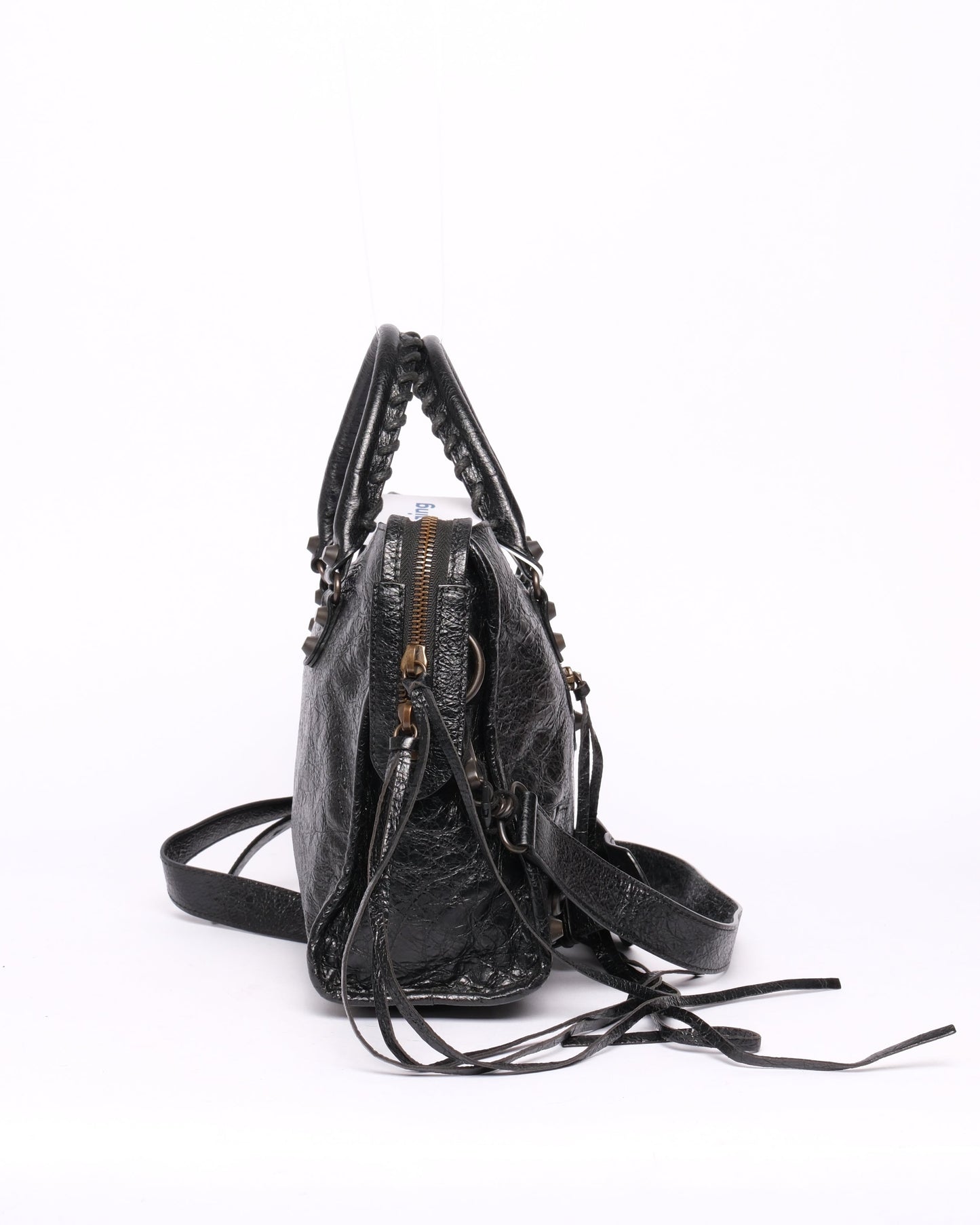 Balenciaga Black Leather City Bag Black HW