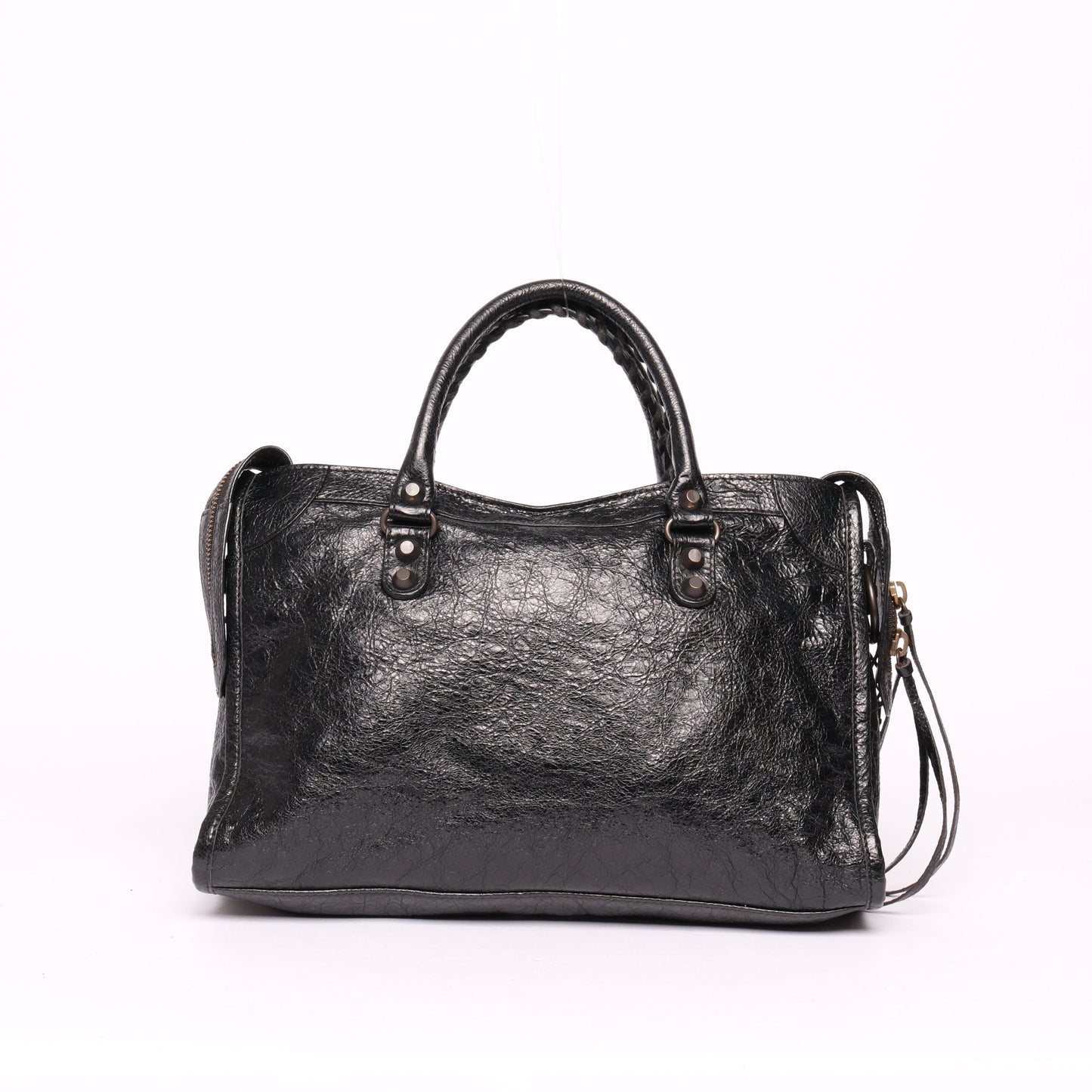 Balenciaga Black Leather City Bag Black HW