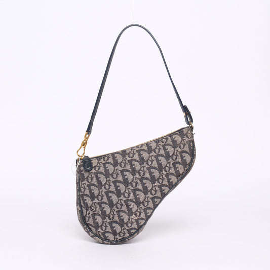 Christian Dior Navy Monogram Trotter Mini Saddle