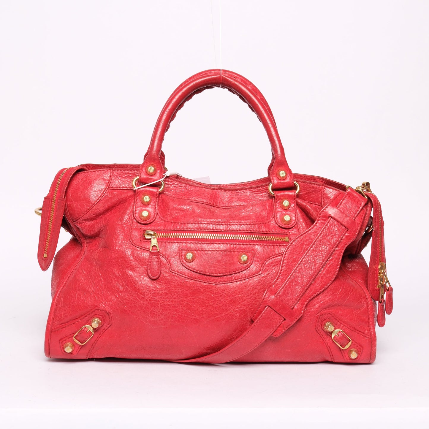 Balenciaga Red City Bag w/ Gold Hardware