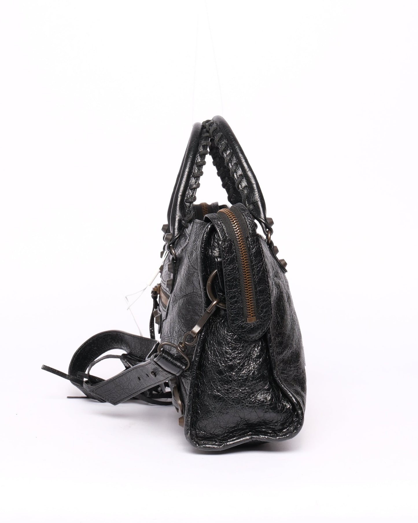 Balenciaga Black Leather City Bag Black HW