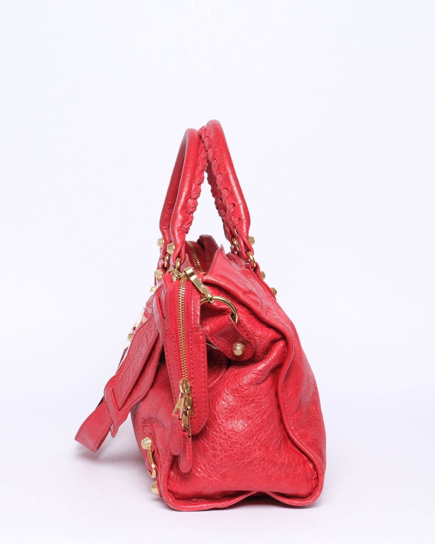 Balenciaga Red City Bag w/ Gold Hardware