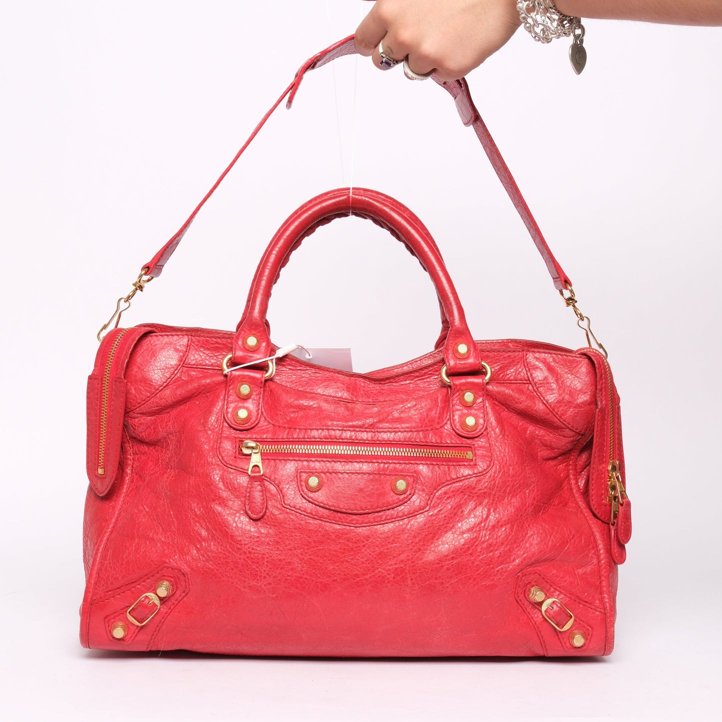Balenciaga Red City Bag w/ Gold Hardware