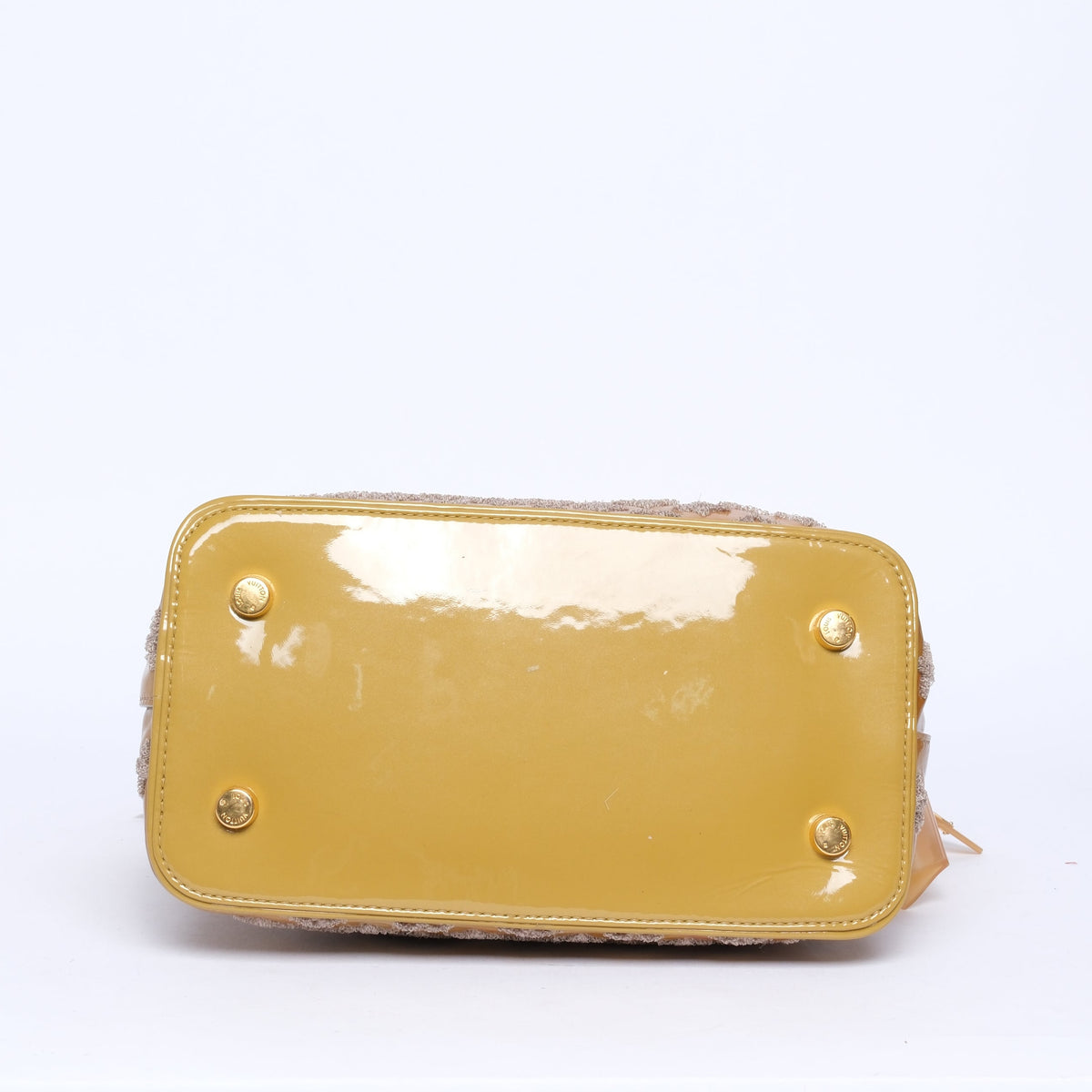Louis Vuitton Mustard Yellow Vernis & Boucle Textured Monogram Fascination Lock-it Handbag