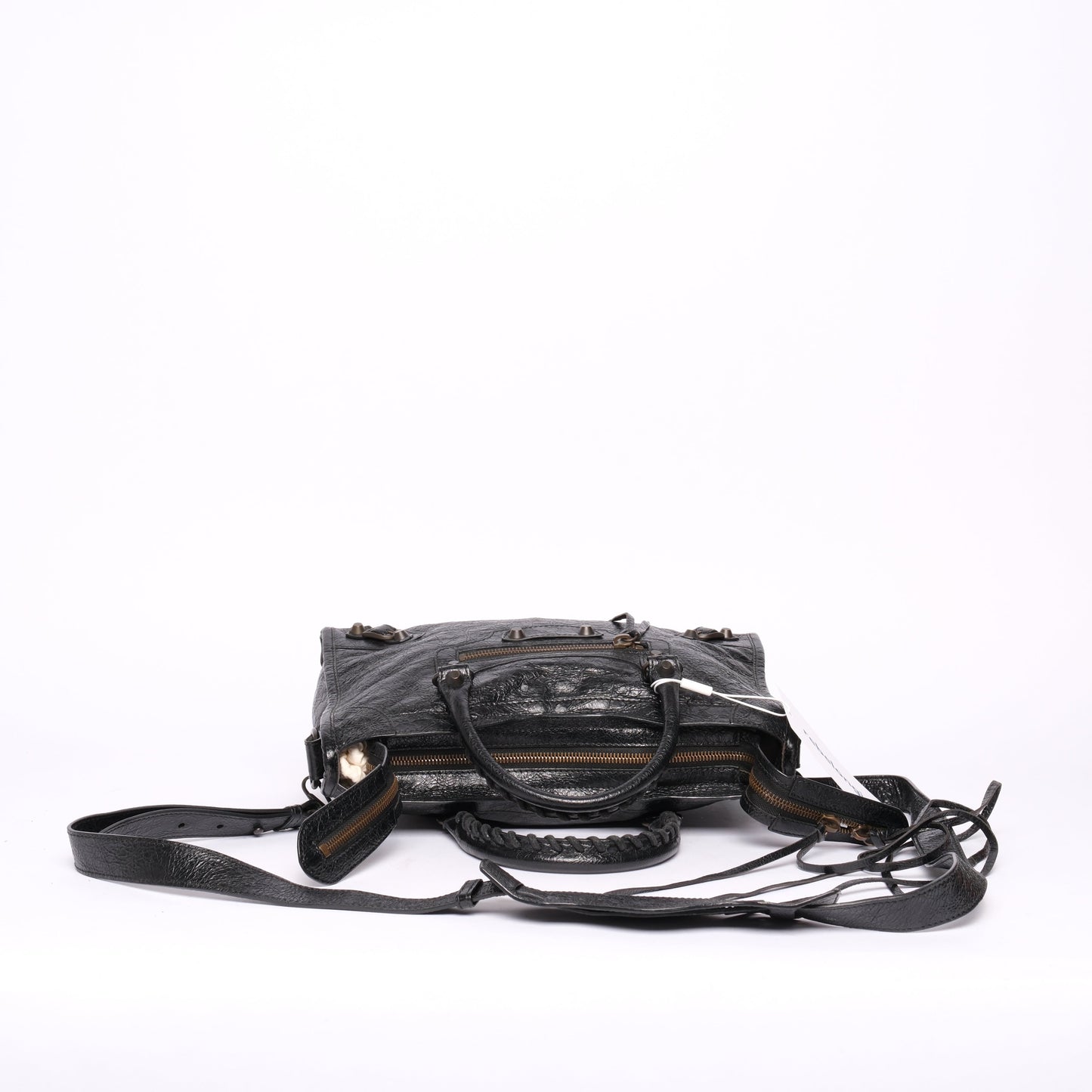 Balenciaga Black Leather City Bag Black HW