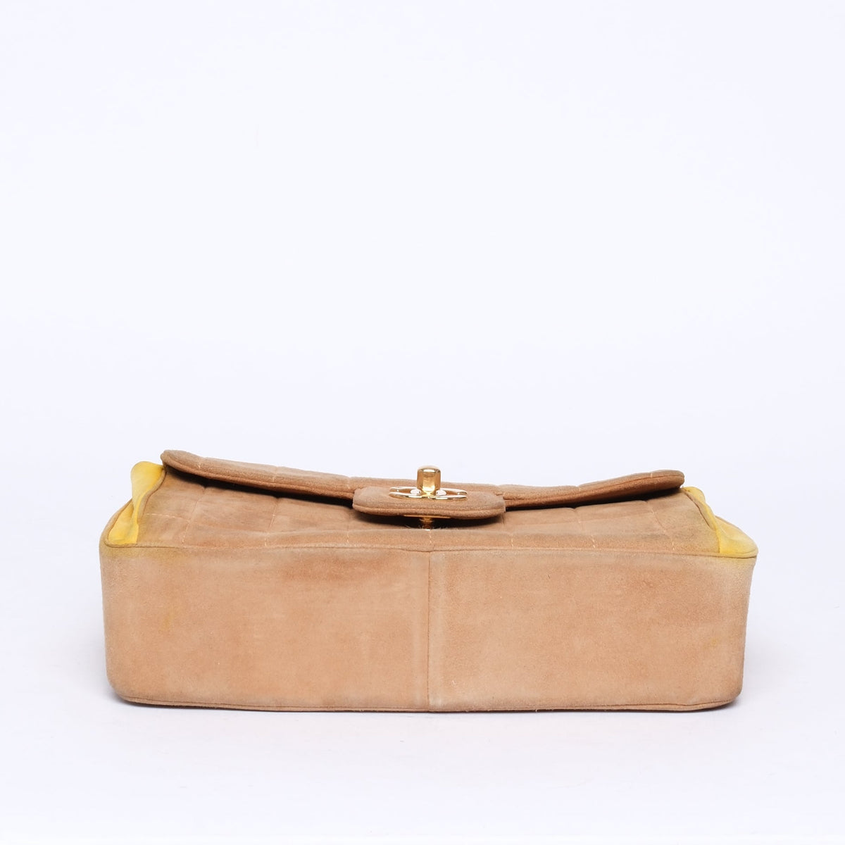 Chanel Brown Suede Chocolate Bar Kelly Top Handle Bag