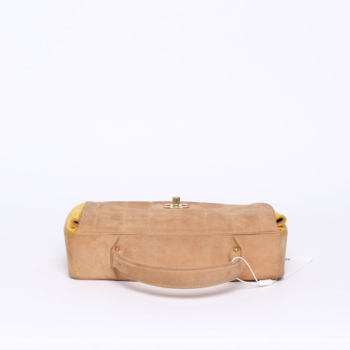 Chanel Brown Suede Chocolate Bar Kelly Top Handle Bag