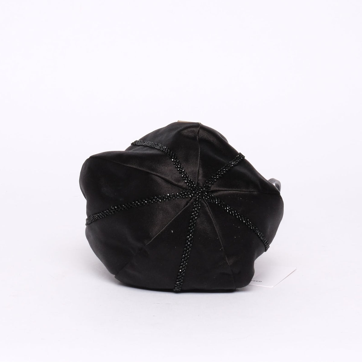 Prada Black Flower Silk Beaded Bucket Bag