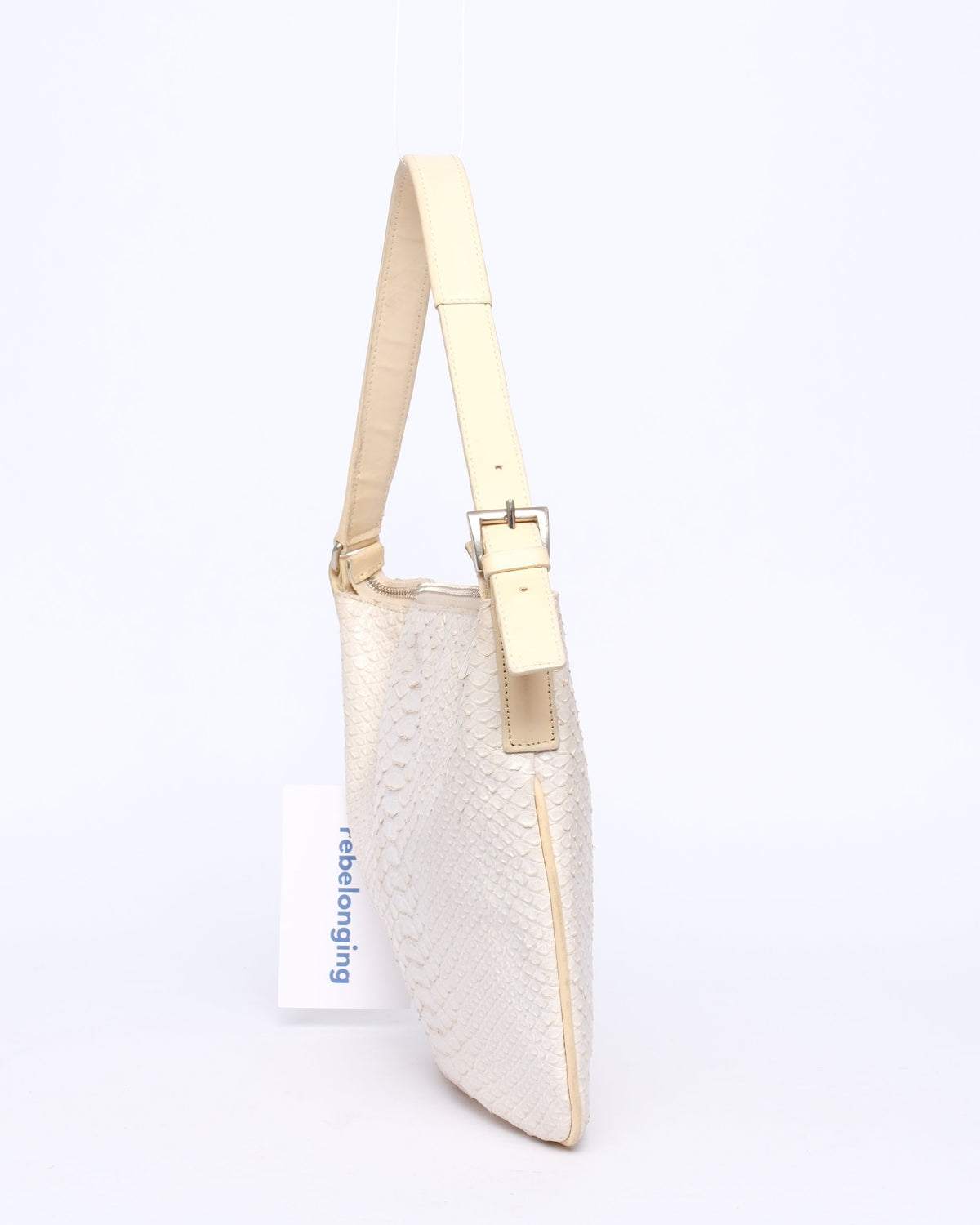 Prada White Snakeskin Shoulder Bag